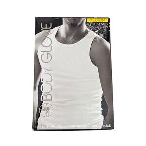 Body Glove Pack of 4 Mens Rib Tank Top Cotton Tees X2 White Gray Black Medium M